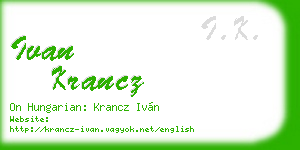 ivan krancz business card